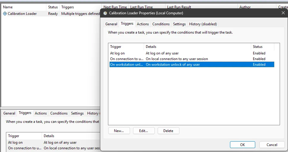 Calibration Loader Properties